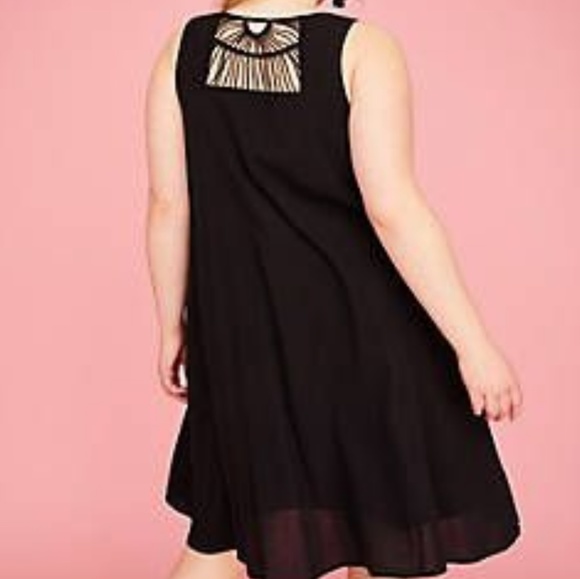 Lane Bryant Dresses & Skirts - Lane Bryant Black Macrame Swing Dress